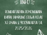 Pendaftaran Pemenuhan Daya Tampung Siswa Kelas XI SMA Negeri 8 Yogyakarta Tahun Ajaran 2025/2026